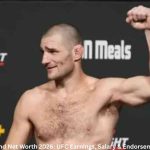 Sean Strickland Net Worth – Sean Strickland posing during an official UFC weigh-in before a fight.