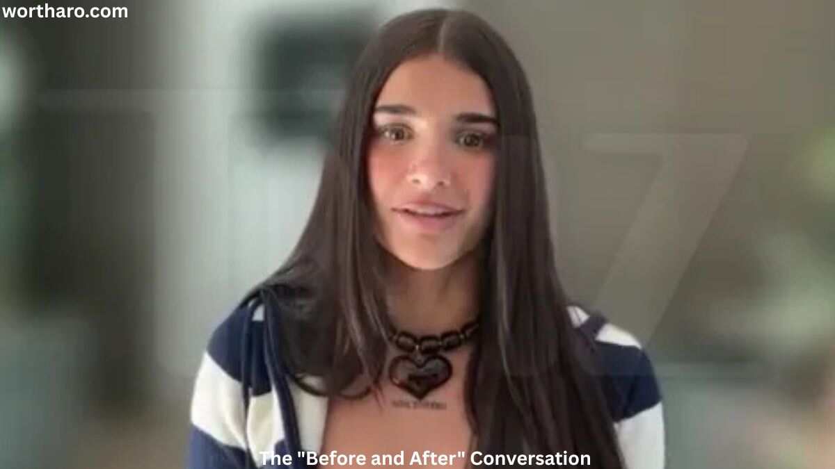 Ari Kytsya speaking during a before and after conversation video discussing her online journey and success.