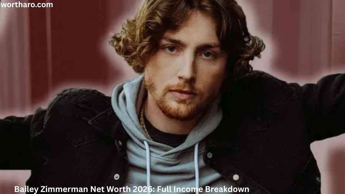 Bailey Zimmerman Net Worth – Country music singer Bailey Zimmerman posing in a casual hoodie and black jacket for a promotional portrait.