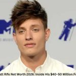 Matt Rife Net Worth 2026 – Comedian Matt Rife posing on the MTV Video Music Awards red carpet in a white shirt.