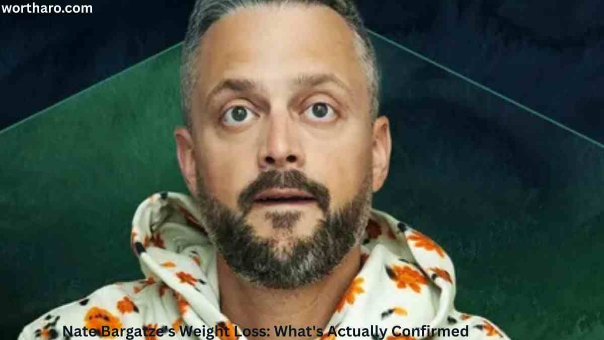 Nate Bargatze posing for a portrait while discussing his health journey and Nate Bargatze Net Worth.