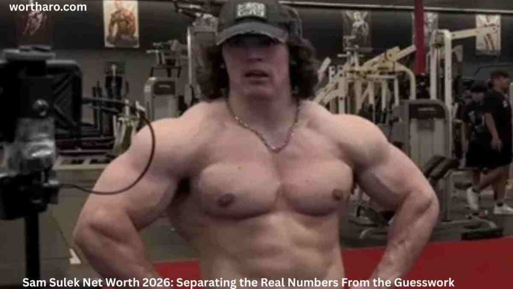 Sam Sulek Net Worth 2026 – Sam Sulek posing in a gym while wearing a cap.