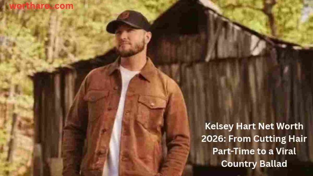 Kelsey Hart standing outdoors in a brown jacket and black cap, highlighting Kelsey Hart Net Worth and his rise as a viral country singer.