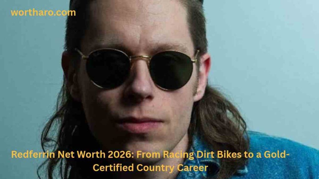 Redferrin wearing sunglasses during a portrait while highlighting his country music career and Redferrin Net Worth
