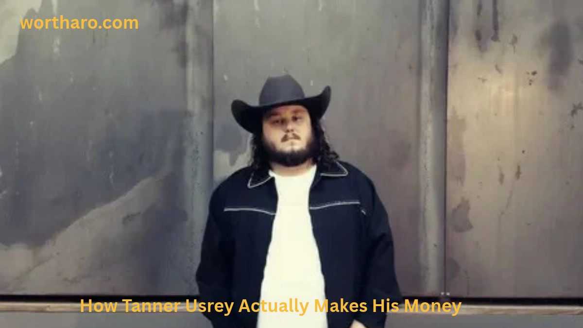 Tanner Usrey standing in a cowboy hat while highlighting his music career and Tanner Usrey Net Worth