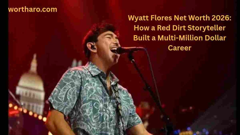 Wyatt Flores performing on stage while singing into a microphone – Wyatt Flores Net Worth