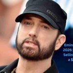 Eminem Net Worth 2026 featuring the famous rapper wearing a black cap and jacket.